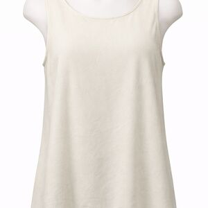 Eileen Fisher Silk Tank Top L Ivory Sleeveles